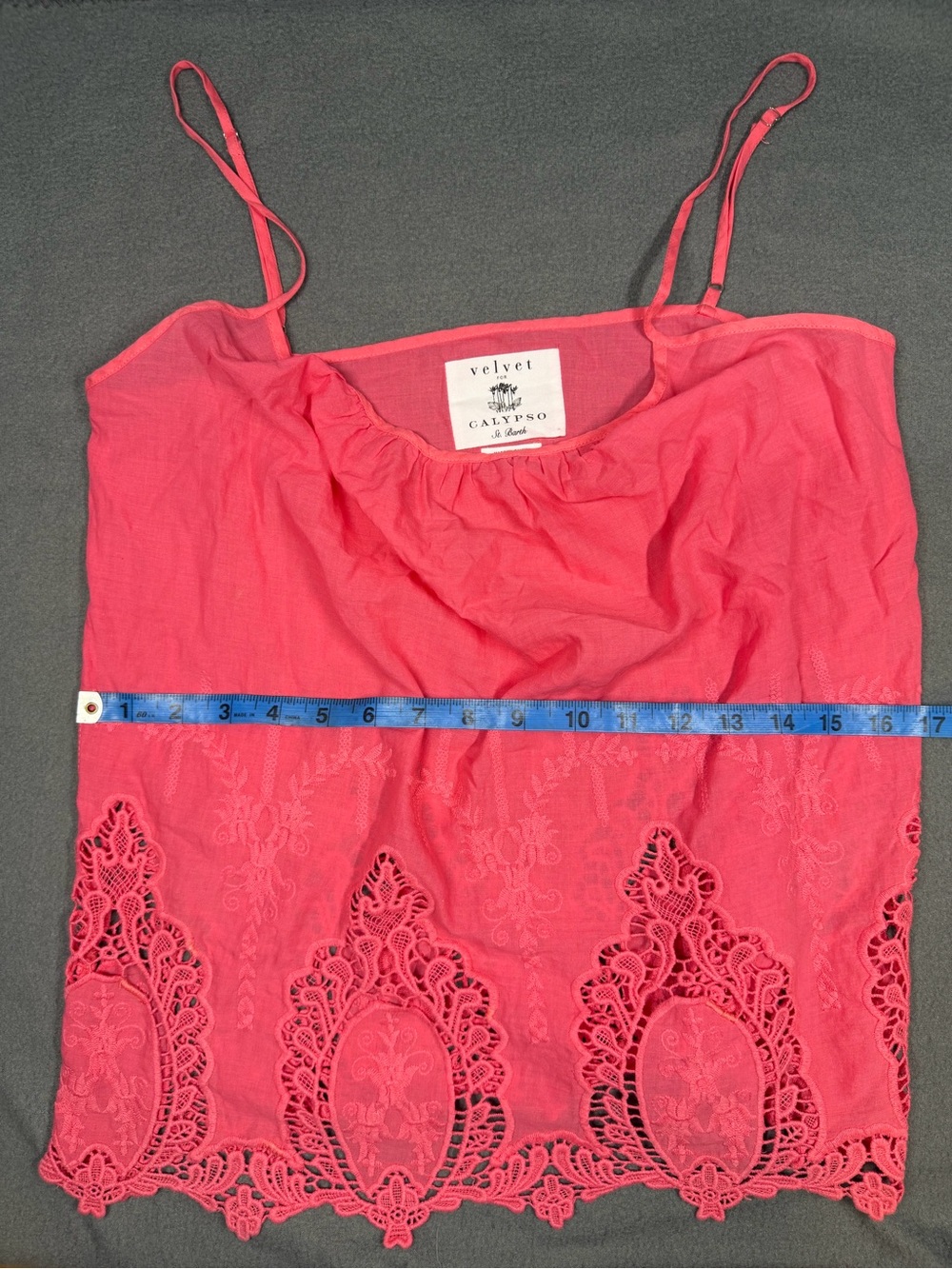 Velvet by Graham & Spencer Coral Lace-Trim Cami
